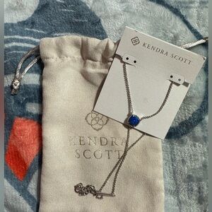 Kendra Scott Davie Pendant Necklace in Royal Blue Kyocera Opal